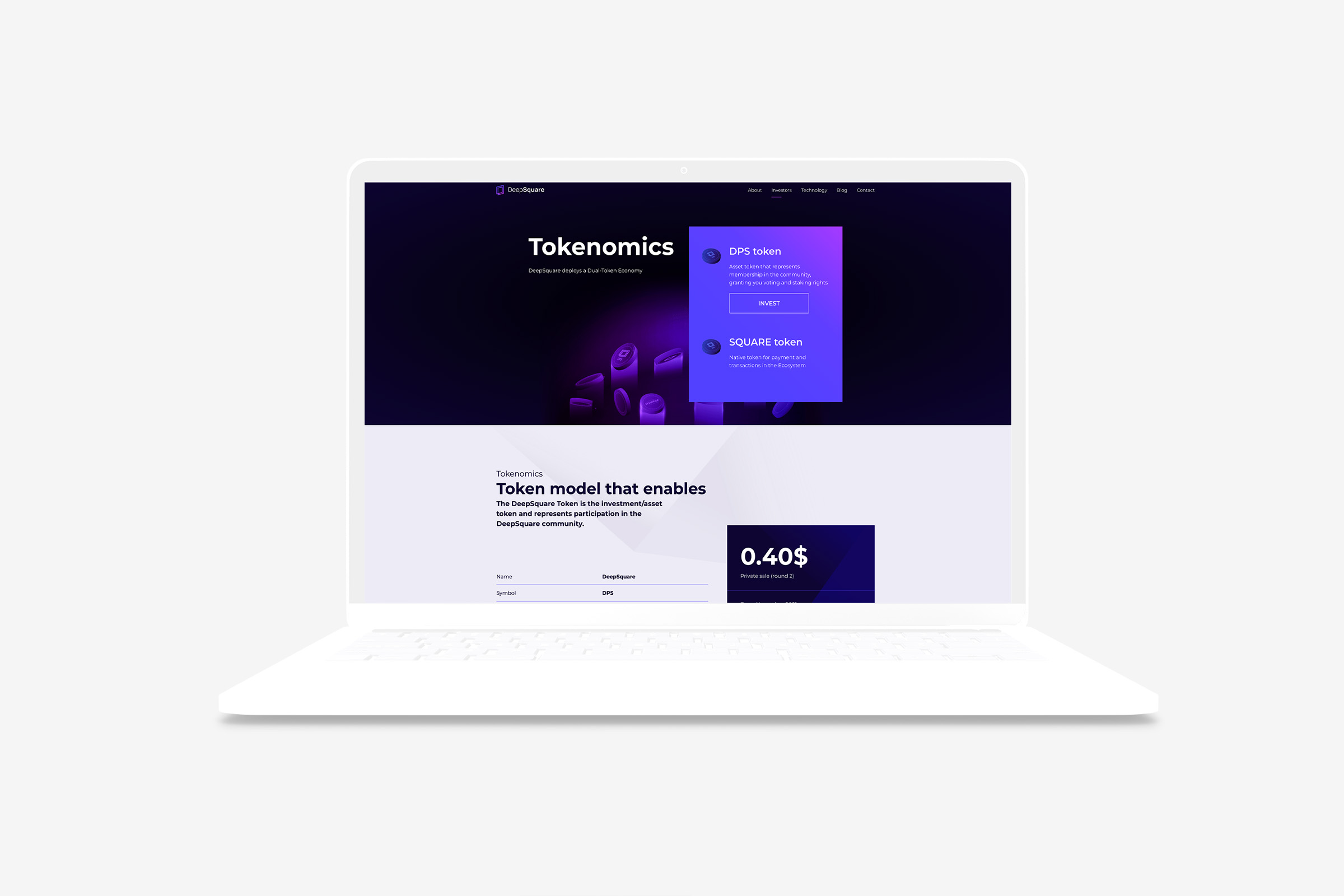 Modern and functional web design customized for the needs of the crypto community