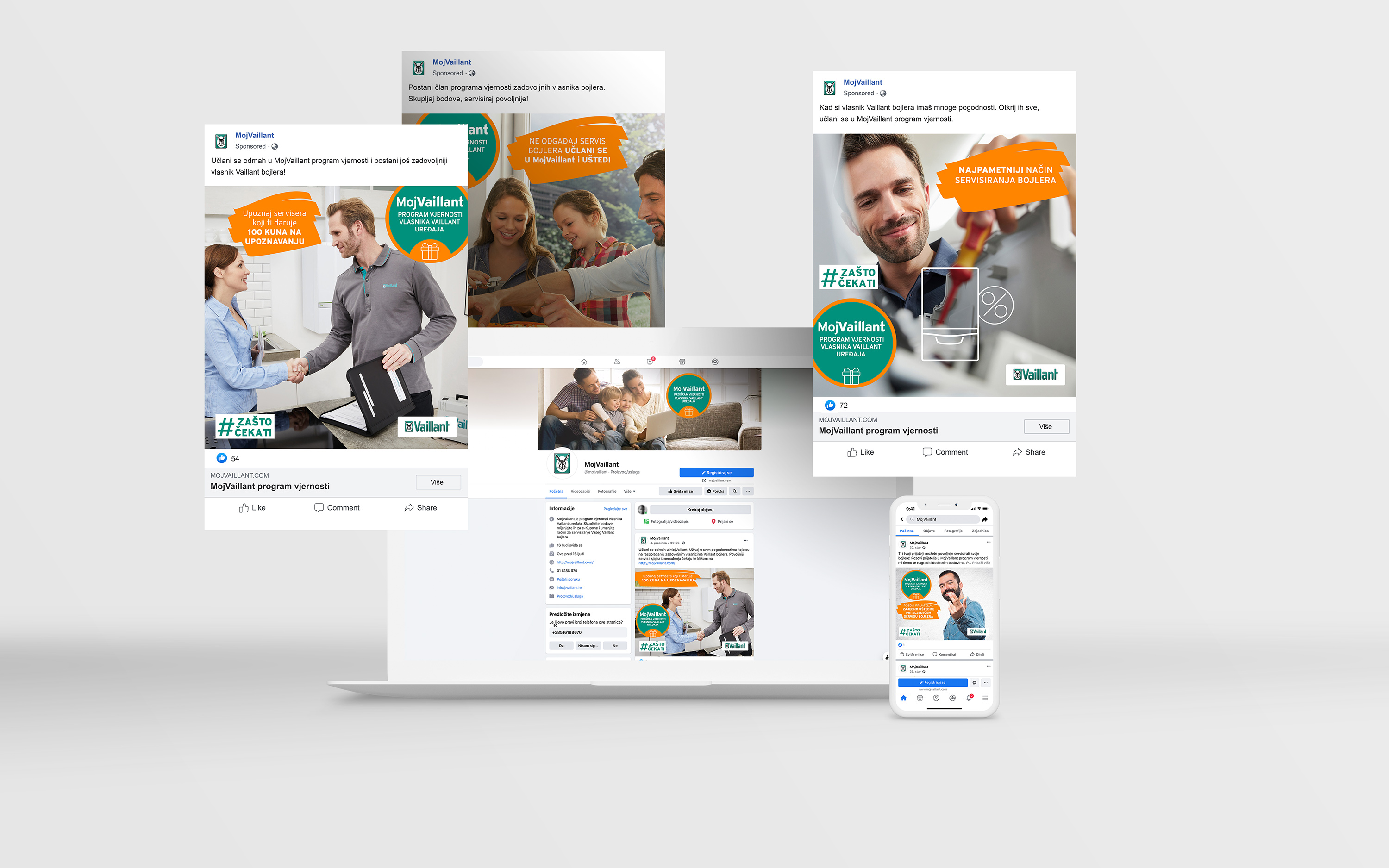 Facebook ads for MojVaillant campaign